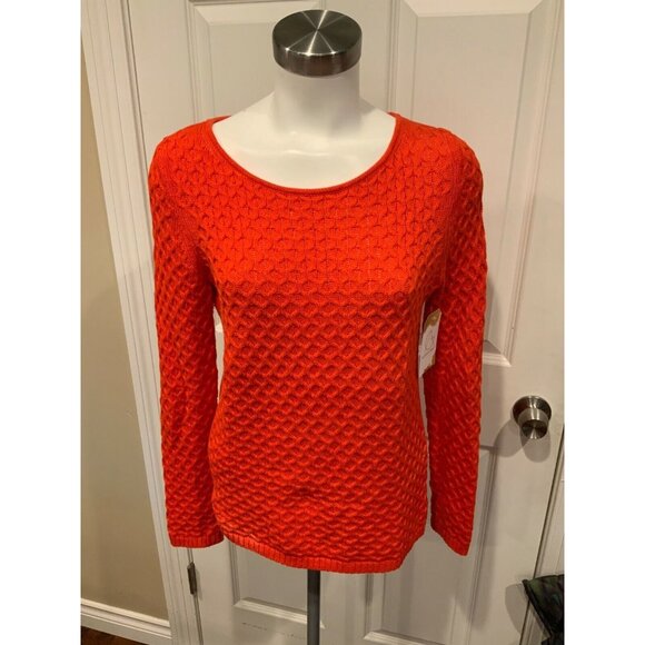 J. Crew Red Cable Knit Sweater, Size Small - Picture 1 of 5